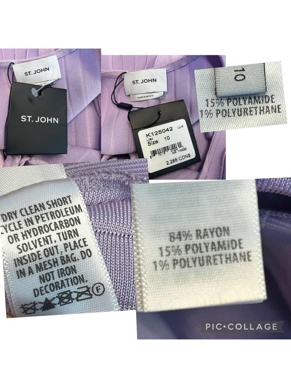 St. John Ottoman ribbed open back knit fit & flare midi dress lilac purple NWT - Picture 12 of 16